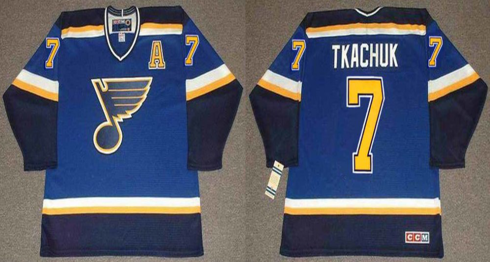 2019 Men St.Louis Blues #7 Tkachuk blue CCM NHL jerseys